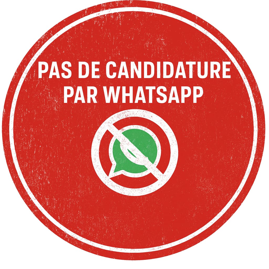 Pas de candidature par whats’app